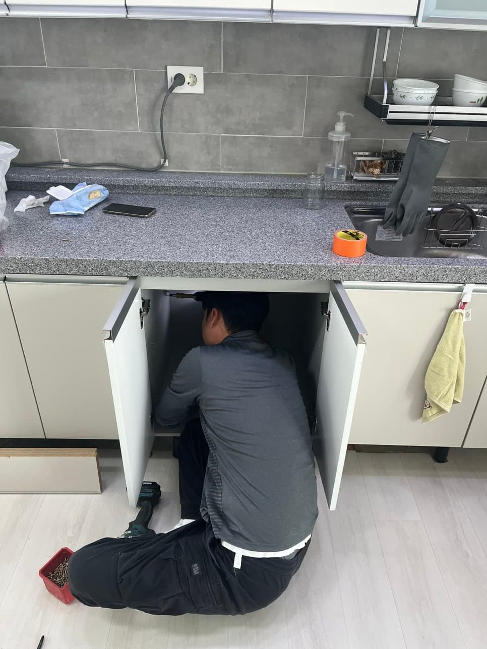 인천 식세기철거 하부장 설치 완성 사진 3
