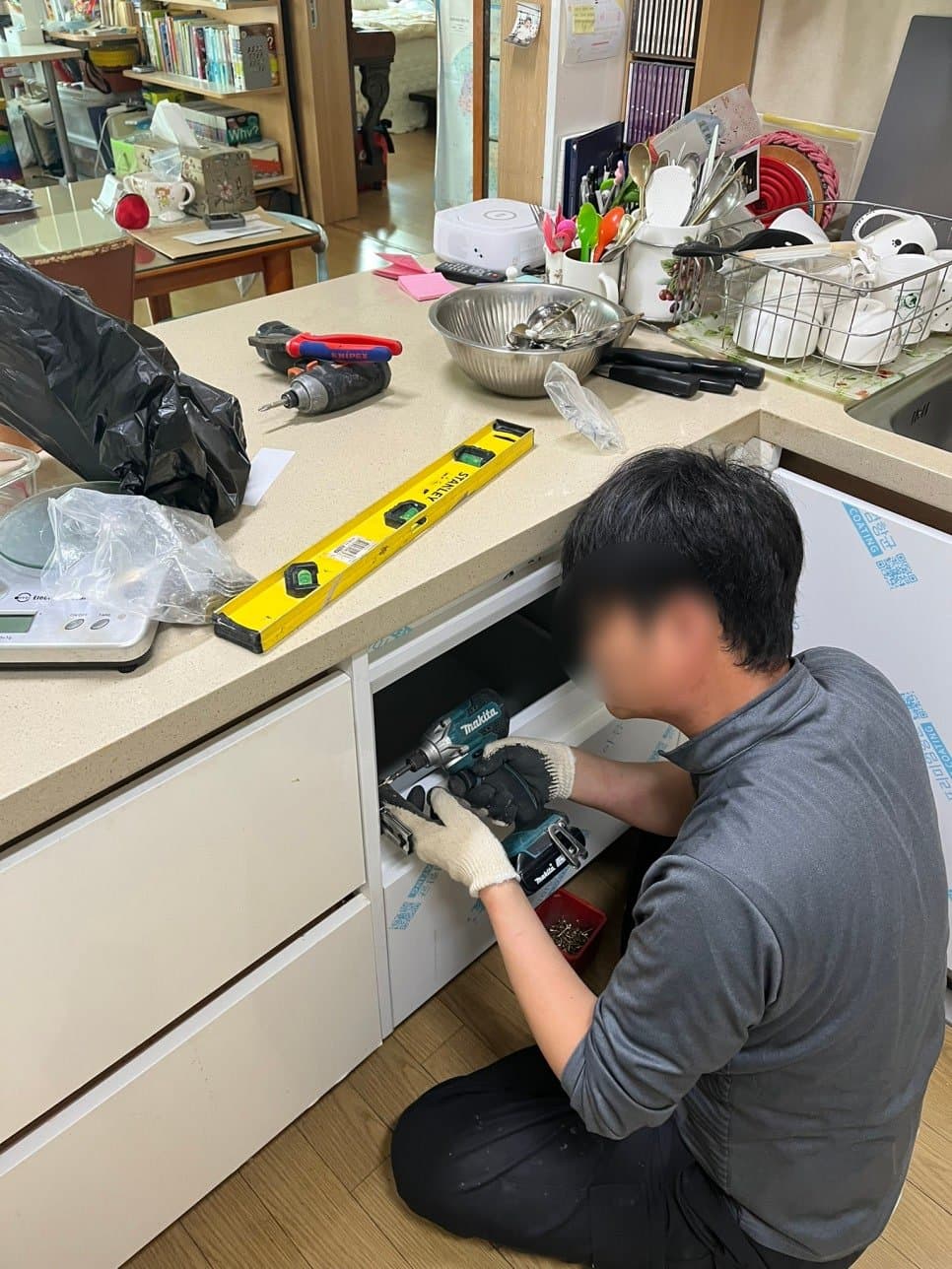 별내 식세기 자리 하부장 제작 완성 사진 5
